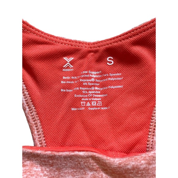 Sports Bra Small Xersion ginger spice low compression nwt removable bra cups - Picture 5 of 16